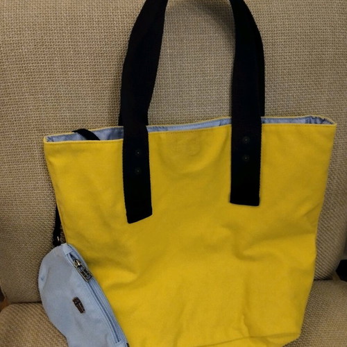 Napapijri woman shoulder bag new, reversible yellow and blue