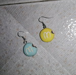 Handmade m & ms earrings