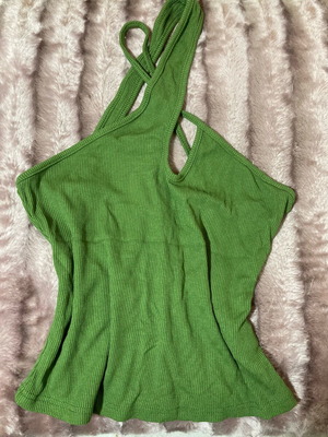 Green rib top like new, size L