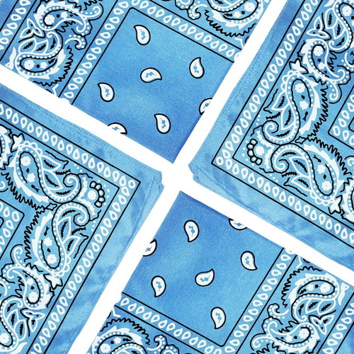 Bandana hip hop scarf light blue cotton 55x55 cm new