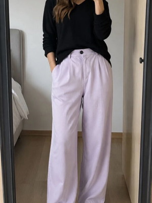 Answear Lab pants like new, straight cut, pink-lilac, size L