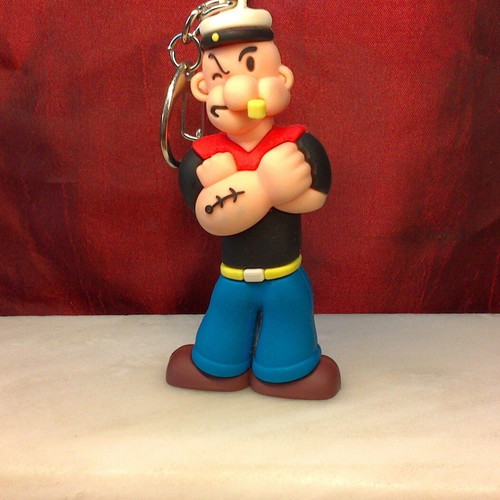 Popeye Daiyamondo Hand Fold 3D Keychain new, hard silicone