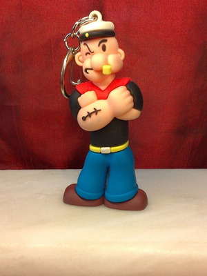 Popeye Daiyamondo Hand Fold 3D Keychain new, hard silicone