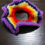 Scrunchie crocheted like new, multicolored
