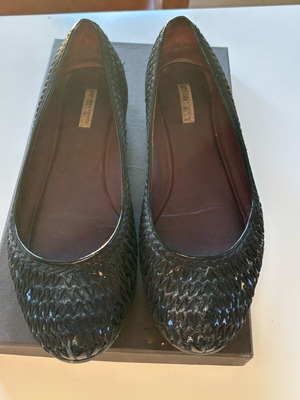 Bottega Veneta μαύρες δερμάτινες μπαλαρίνες μεταχειρισμένες, μέγεθος 38