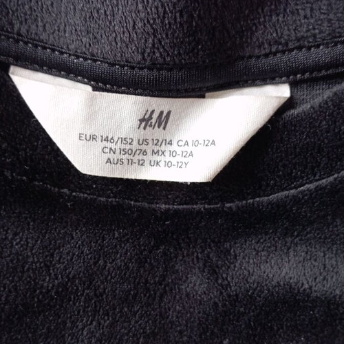 H&M velvet set like new, size 146-152, black