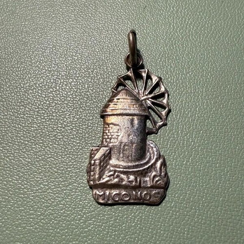 Vintage silver 925 necklace pendant used with Mykonos windmill