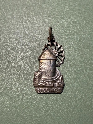 Vintage silver 925 necklace pendant used with Mykonos windmill