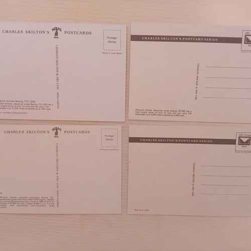 Monarch Airways Postcards Lot of 4 Boeing B737, B757, B707 like new