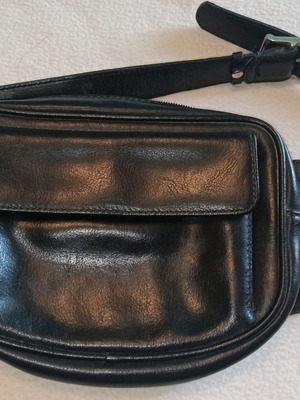 Vintage Leather Bodybag μεταχειρισμένο, μαύρο, 100% δερμάτινο