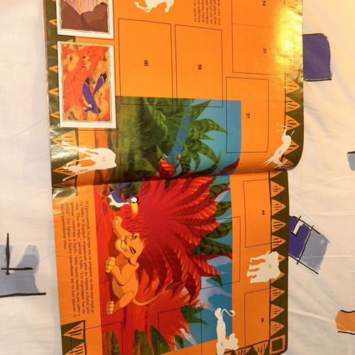The Lion King Panini album used with 62 stickers