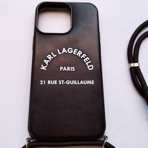 Karl Lagerfeld iPhone 14 Pro Max back cover case black rubber new