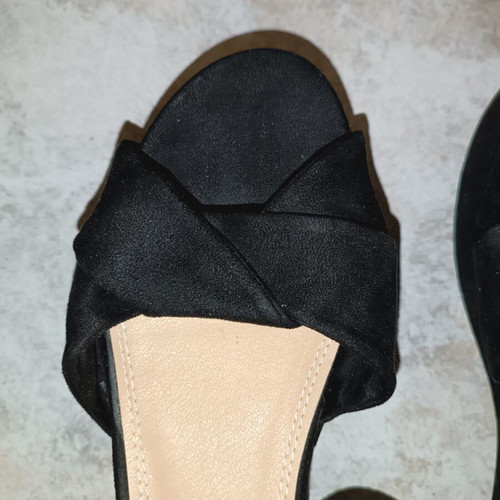 Velvet platform sandals, size 40, 5cm heel height