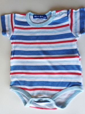 Hello Baby κορμάκι ριγέ κοντομάνικο καινούργιο 0/3Μ