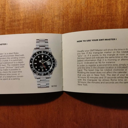 Rolex booklet GMT-MASTER 595.52 1996 like new, authentic