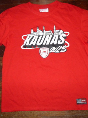 T-shirt Ολυμπιακού Kaunas 2023 Euroleague large μεταχειρισμένο
