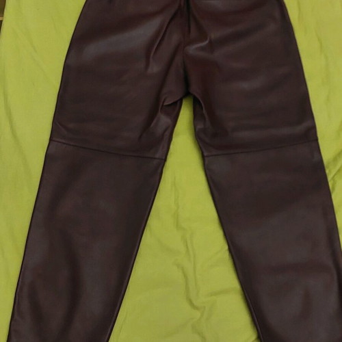MNG leather pants burgundy size M like new