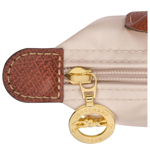 Longchamp Le Pliage Original Pouch handheld like new, beige and brown