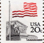 Γραμματόσημο ΗΠΑ 20c Flag Over Supreme Court 1981 καινούργιο
