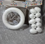 Foam Easter wreath and eggs used