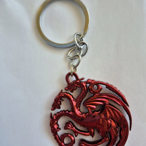 Games of Thrones (Fire and Blood) Targaryen keychain like new, red