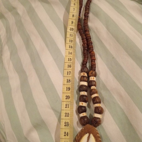 African Cowrie Shell Necklace new, unisex, vintage boho tribal leather