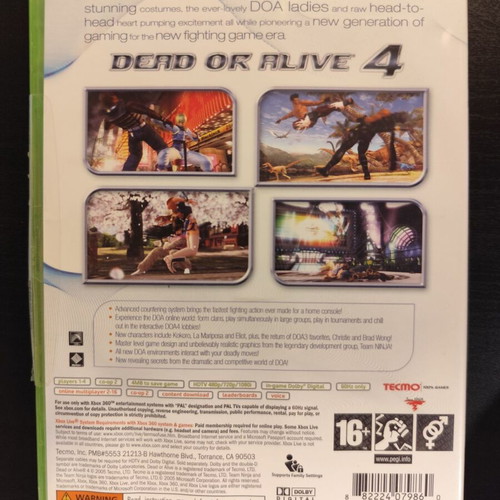 Dead or Alive 4 Xbox 360 used