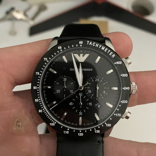 Emporio Armani wristwatch like new, black and silver, men's