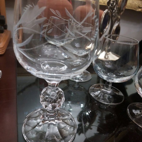 Crystal carved glasses like new, set of 4 pieces