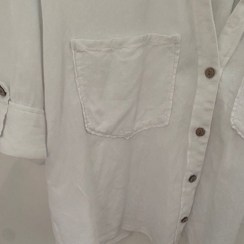 Zara cotton shirt short sleeve medium white like new