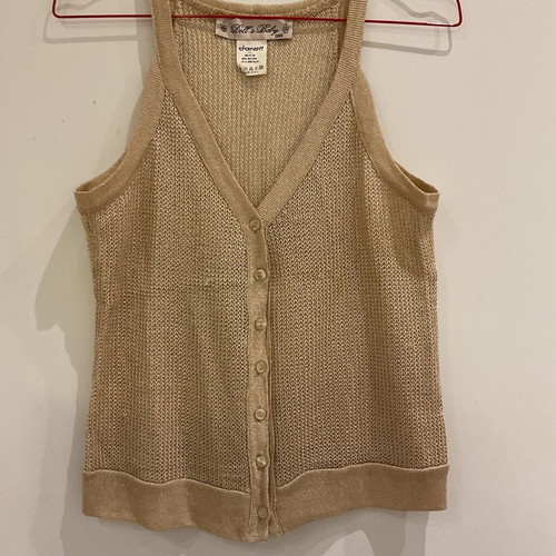 Danoff evening gold knitted blouse used, one size