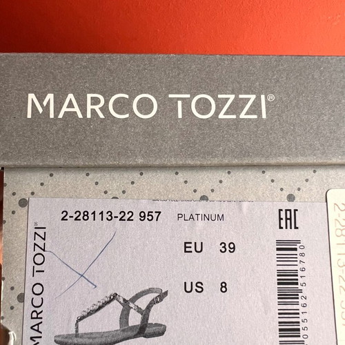 Marco Tozzi sandals new with pearls, leather, size 39
