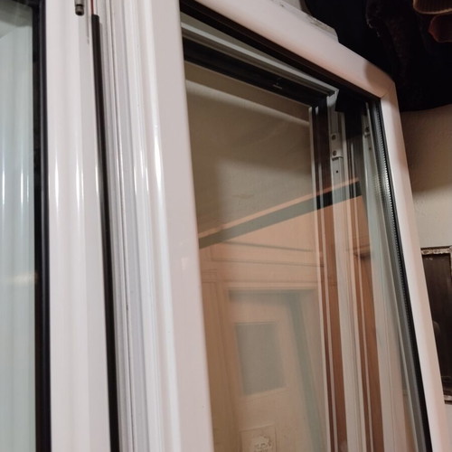 Aluminum window frames like new, set of 2 white balcony doors