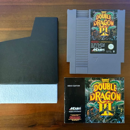 Double Dragon III The Sacred Stones Nintendo NES game like new, Greek manual