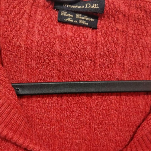 Massimo Dutti Autumn cotton sweater, red pink, XL