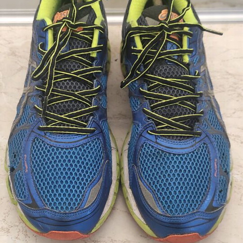 Asics Gel Nimbus 16 athletic shoe used, size 46.5, blue