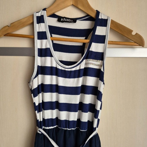 Paranoia maxi dress used navy striped size S