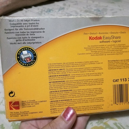 Kodak Premium Photo Paper used, pack of 58 sheets
