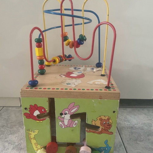 Wooden activity toy used