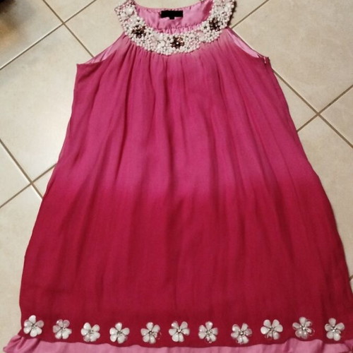 Summer dress with stone embroidery, like new, pink, size S