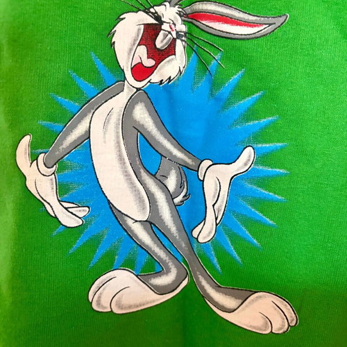 Y2K Bugs Bunny top with velvet and lace, Baby Vibes like new, green