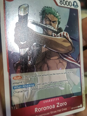 Roronoa Zoro One Piece TCG OP14 Rare Foil Card like new