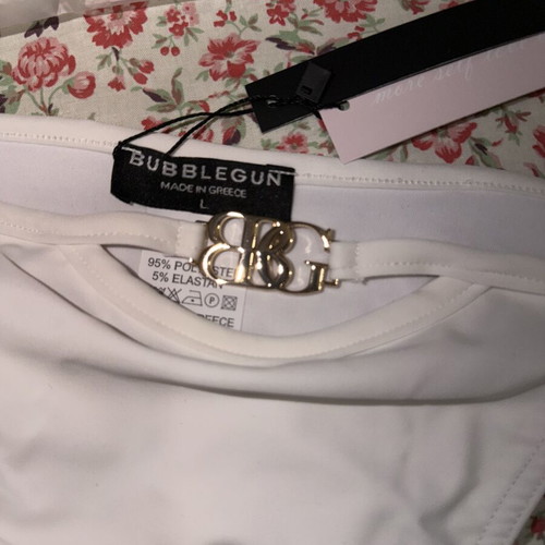 Bubblegun White Monokini Bottom New, Semi High Waisted with Opening