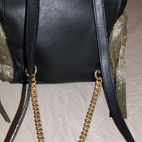 Le Pandorine women's bag used, black with gold details