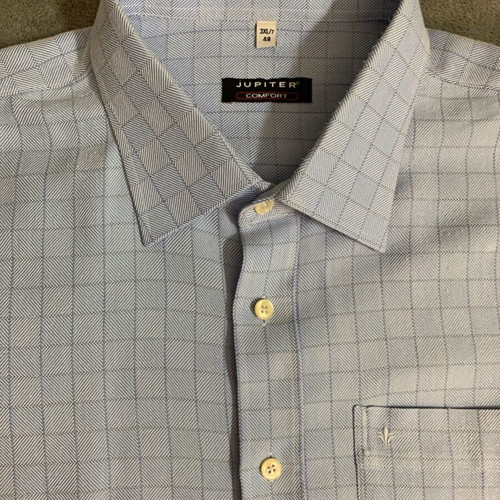 Jupiter men's dress shirt 3XL, turquoise, cotton blend