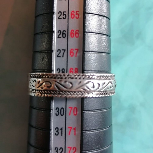 Silver 925 men's ring band with arabesque engravings new no 69 (US 12.5)
