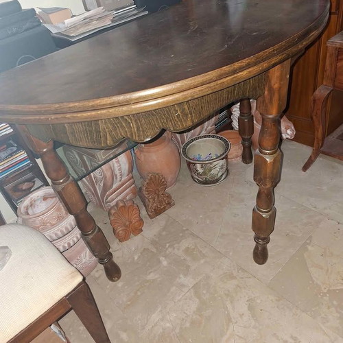 Round folding table solid wood like new
