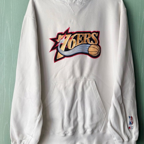 76ers Philadelphia hoodie used, authentic Champion NBA, size large