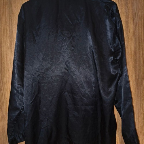 Nadia Lingerie Black Satin Shirt L like new, oversized pajama style