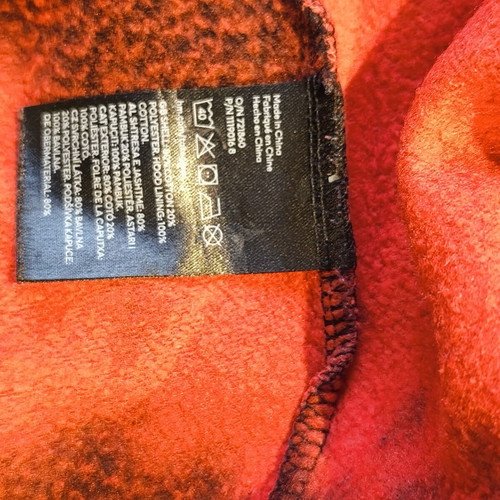 H&M tie-dye hoodie red and black used, size 158-164 cm, 12-14 years